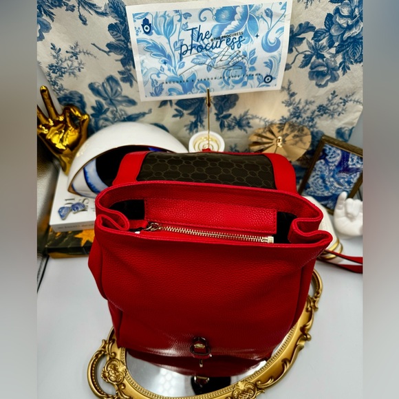 🆕 OROTON 🧿 NWOT Bueno Red Leather Backpack - Picture 10 of 16